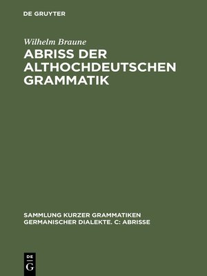 cover image of Abriss der althochdeutschen Grammatik